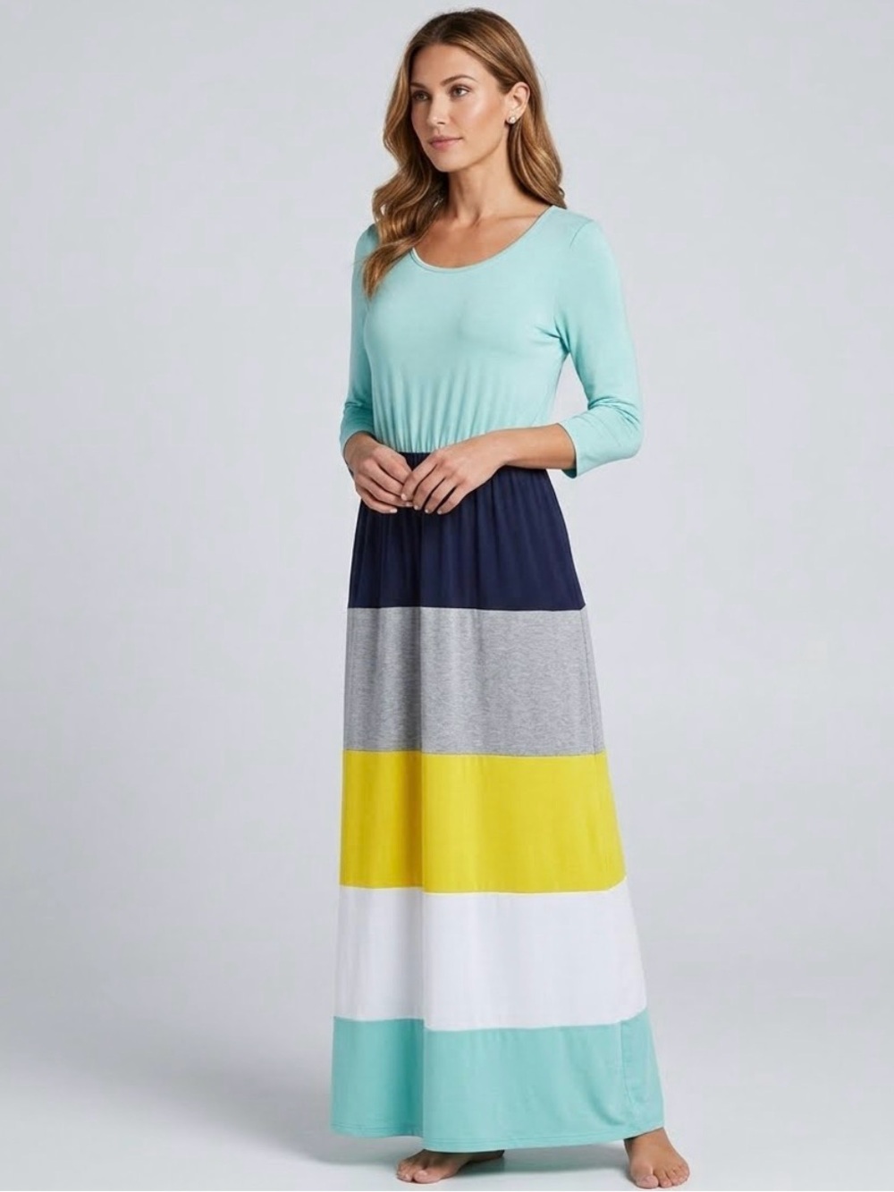 Green Scoop Neck Dolman Sleeve Sundress